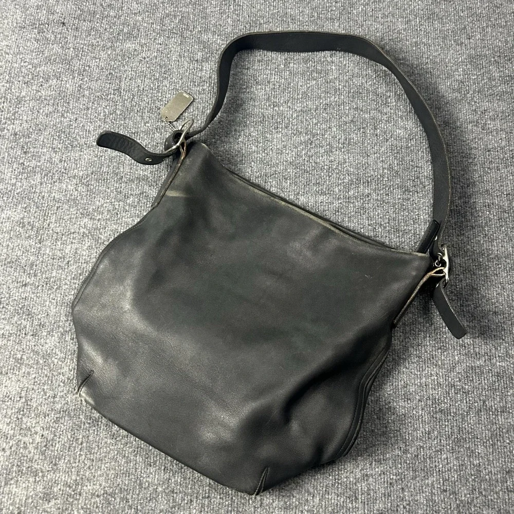 Coach Hobo Bag Womens Large Black Leather Slouchy Shoulder Zip Purse Handbag
